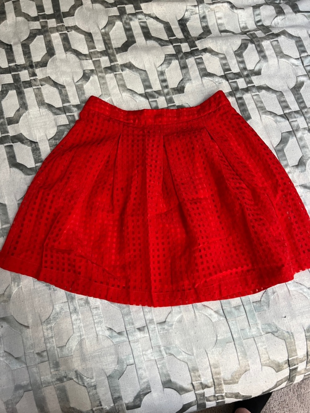 Harlowe & Graham orange Circle Skirt with Subtle Dot Texture